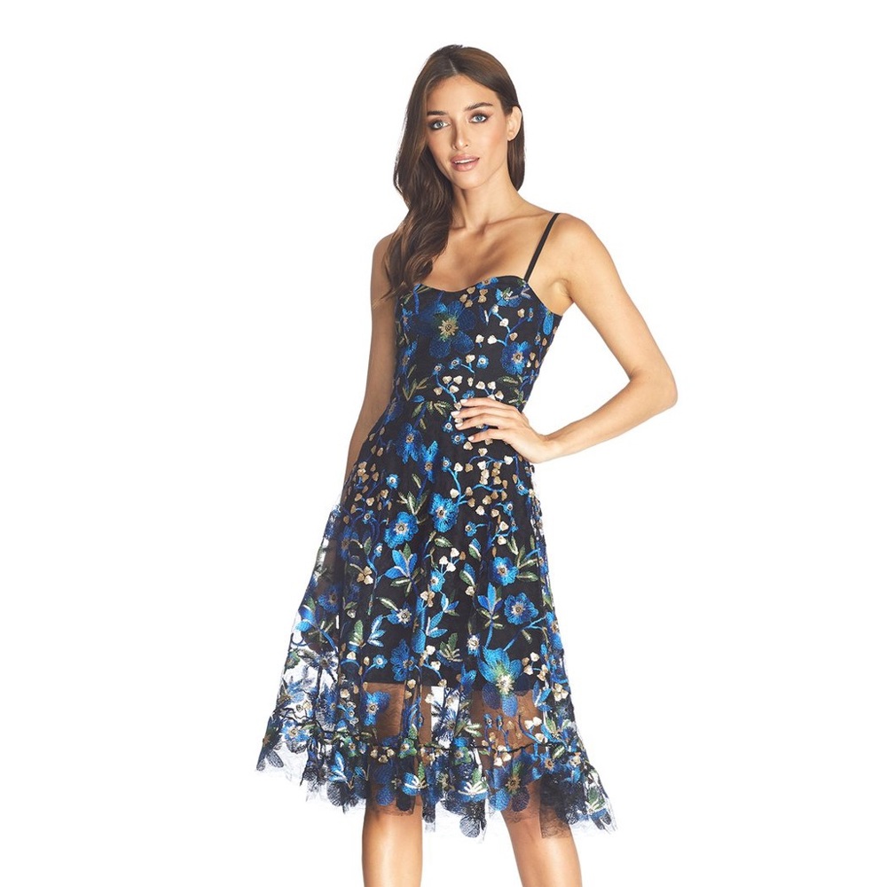 Dress the Population Uma Floral Peacock Dress